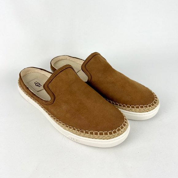 UGG Shoes - UGG Womens Caleel Suede Espadrille Mule Sneaker 1010102 Chestnut Brown size 10